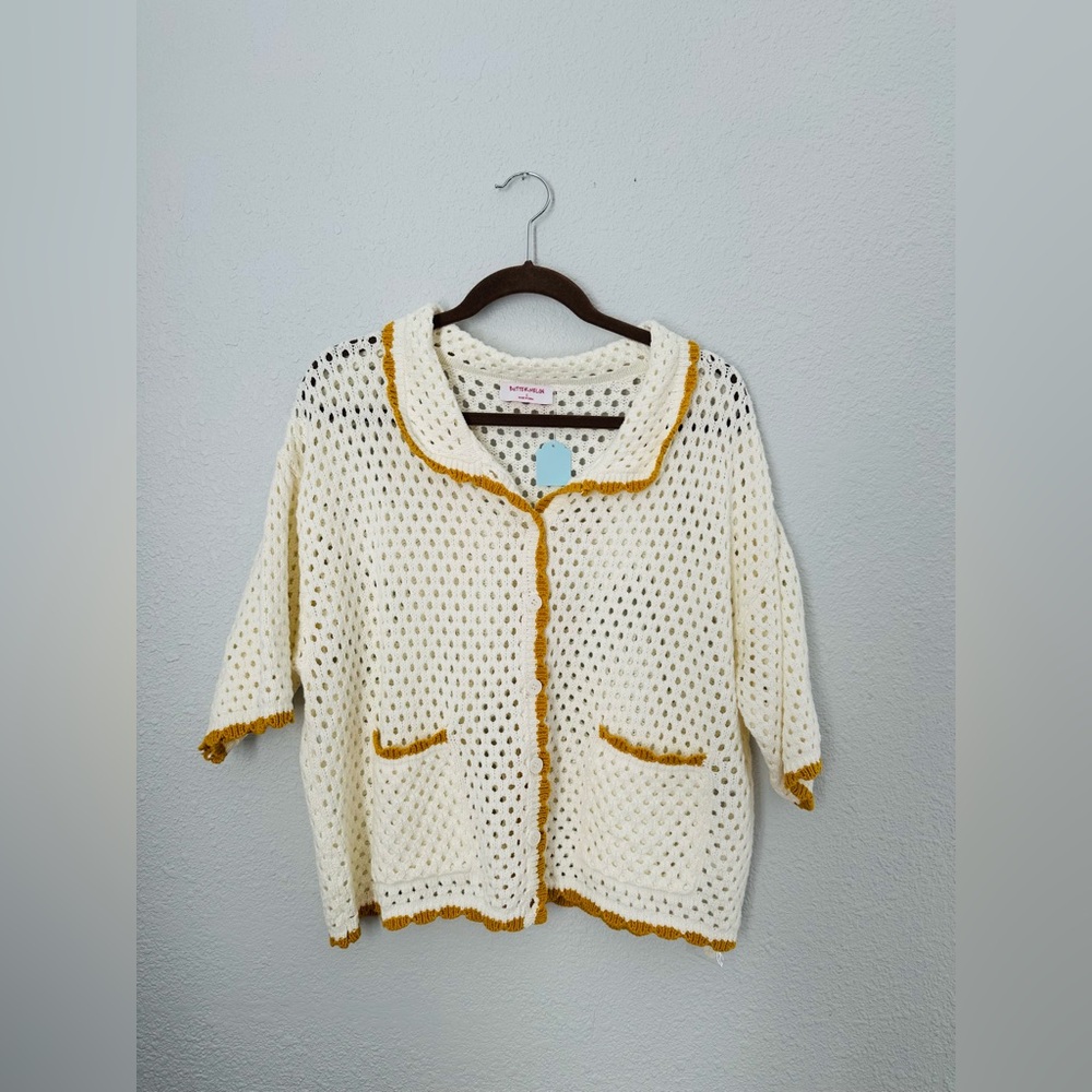Buttermelon Crochet Button Up Cardigan
